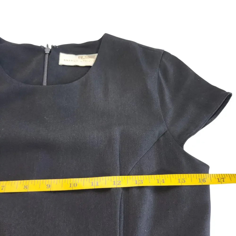 Amanda Uprichard Womens Evalina Dress Size Small Black Flounce Hem Midi‎ LBD